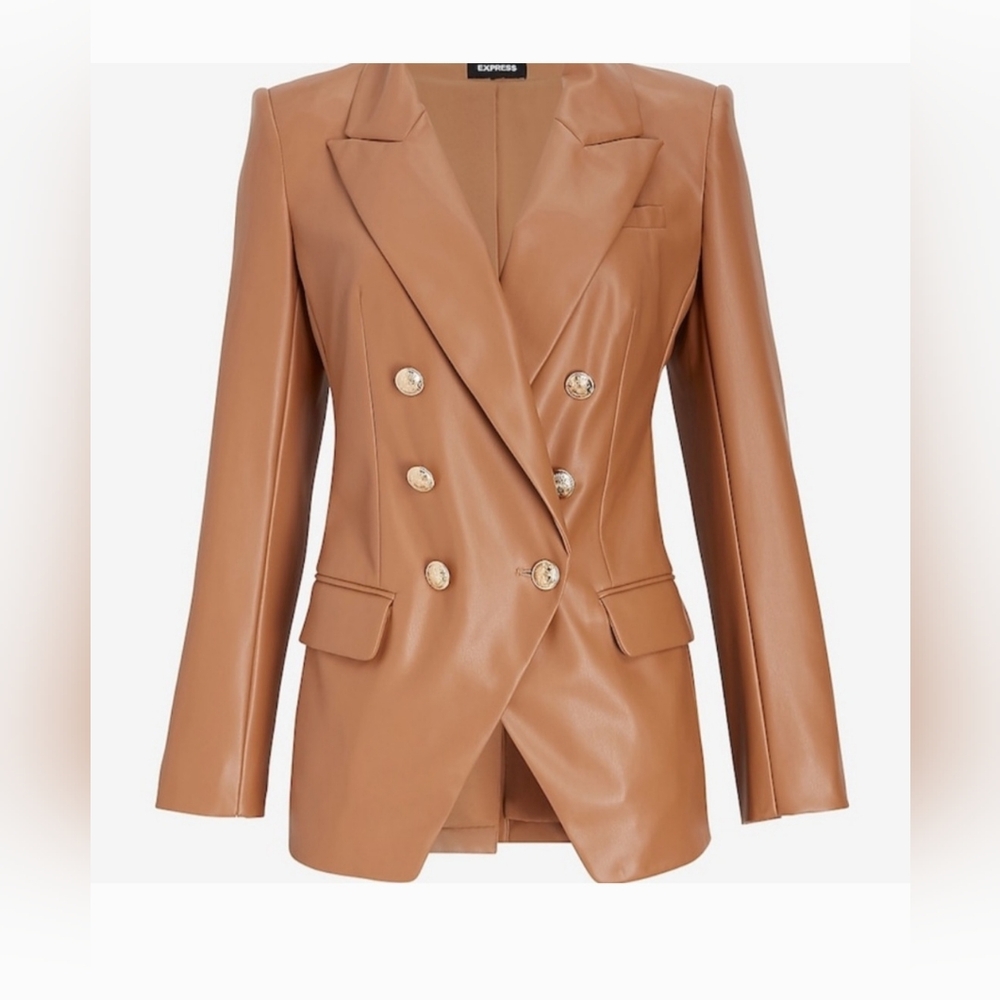 EXPRESS Faux Leather Camel Blazer
